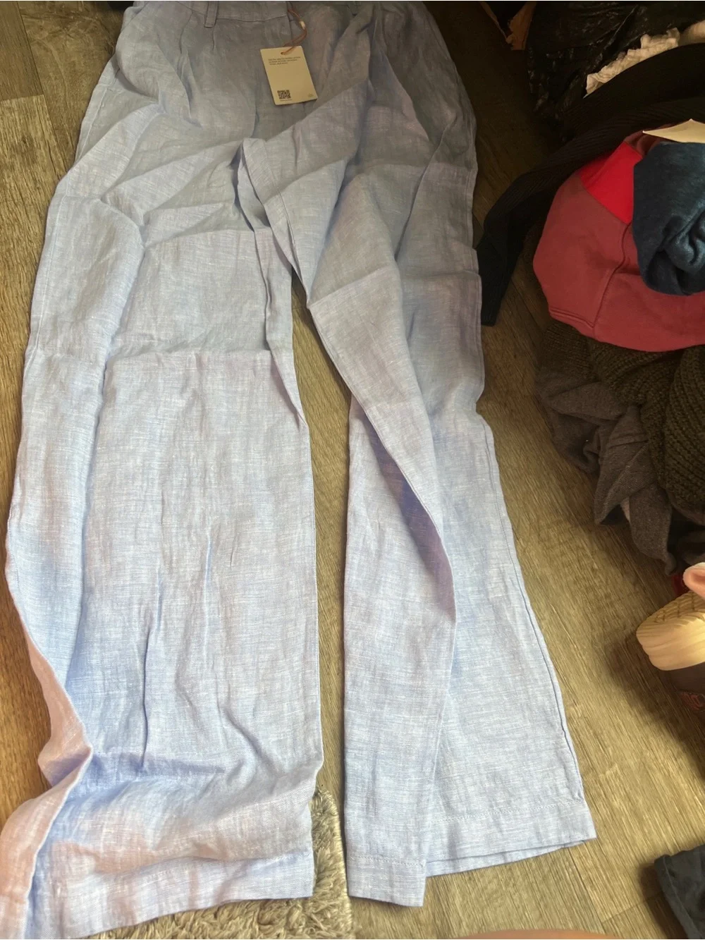 NWT quince blue linen pants size 4